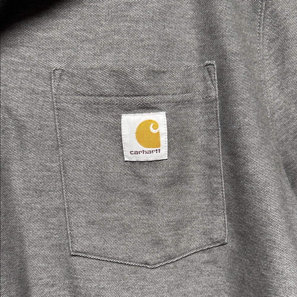 Carhartt Gray Charcoal Short Sleeve Polo Shirt Men's Size Large - Picture 2 of 7